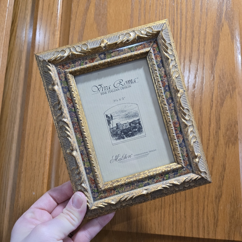 Gold Floral Elegant Photo Frame 3x5